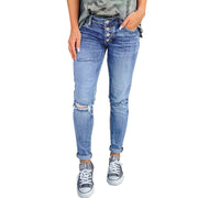 Women Hand Worn High Rise Cropped Jeans