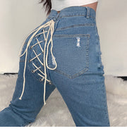 Shredded jeans women Xia Chao was thin