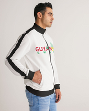 Guyanese Swag 圭亚那地图标志男士条纹袖运动夹克