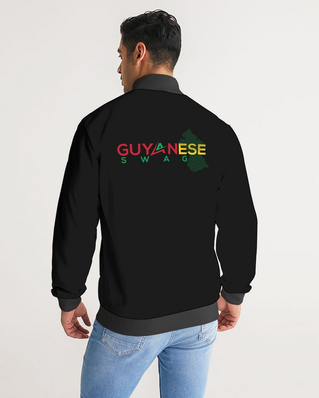 Guyanese Swag Guyana Map 男士条纹袖运动夹克