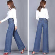 Jeans à jambes larges Jeans décontractés à taille haute pour femmes
