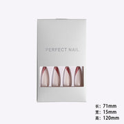 Wearing Nails, Rose Gold And Beveled Edge French Manicure, Long Ballet Nails, Fake Nails, Finished Products, Boxed