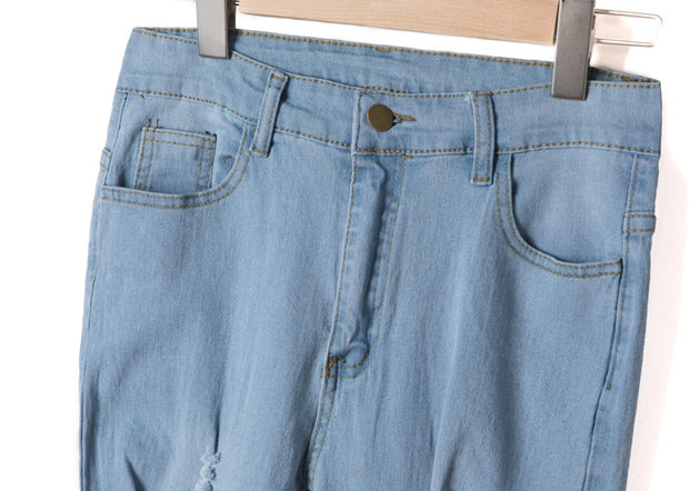 Ripped Jeans Women Trousers European And American Cross-border Hot Models Plus Size Pants Women