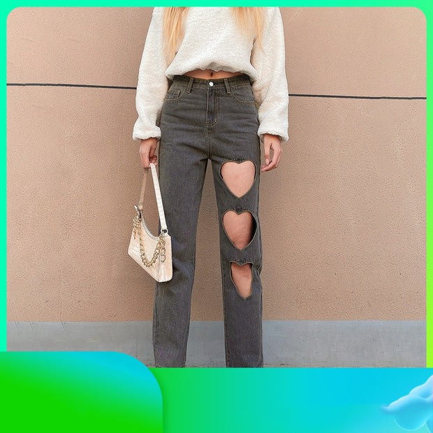 Women Flare Jeans Mid Waist Bell Jeans Stretch Slim Pants Length Jeans Fashion Design Vintage Wide Leg Denim Trousers Hole Jeans