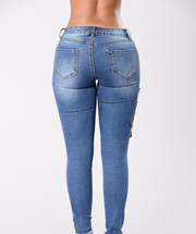 Jeans brodés pantalons jeans stretch