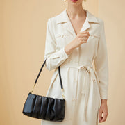 Fashion Design Crossbody Woman's Shoulder Bags Folded Cloud Portable Simple Style Solid Bag Female High Quality Leather Handbag