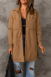 APsavings Snap Down Side Slit Jacket with Pockets