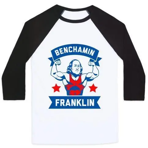 BENCHAMIN FRANKLIN 男女通用经典棒球 T 恤