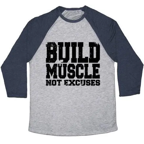 BUILD MUSCLE 男女通用三重混纺棒球 T 恤