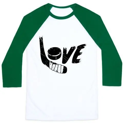LOVE HOCKEY（做旧）男女通用经典棒球 T 恤