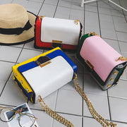 The new summer chain lock small package all-match Korean fashion color small single shoulder bag handbag slung bag