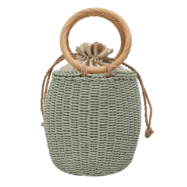 Straw pottery shaped handbag
