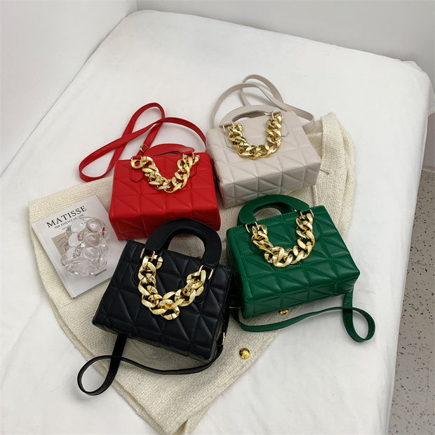Korean Small PU Leather Shoulder Bag 2022 In Trendy Branded Women's Designer Handbag Luxury Quilted Crossbody Bags Kawaii Totes