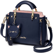 Embroidered cat lady handbag