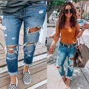 Ripped jeans personality women