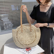 Casual Hollow Out Large Capacity Handbag Totes Handmade Straw Shoulder Bags For Women Big Travel Beach Bag Pack