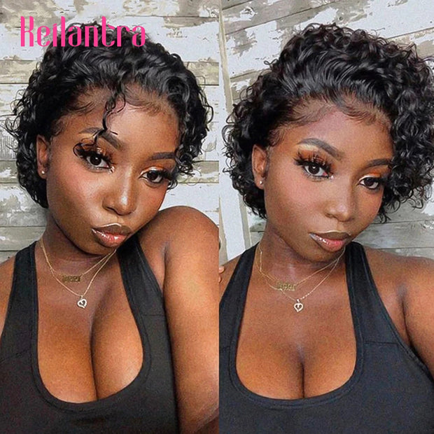 Pixie Cut Wig Human Hair 13x1 Lace Frontal Wigs Human Hair Short Bob Human Hair Wigs For Black Women Lace Front Human Hair Wig
