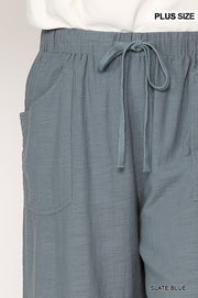 Pantalon large effiloché avec poches