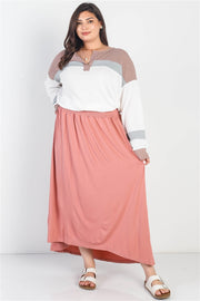 Plus Blush Smocked Waist Maxi Skirt
