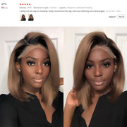 Pixie Cut Wig Human Hair Short Bob Wig T Part Lace Frontal Wig Ash Blonde Lace Front Wig Ombre Colored Human Hair Wigs Straight