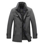 New Winter Wool Coat Slim Fit Jackets Mens Casual Warm Outerwear Jacket and coat Men Pea Coat Size M-4XL DROP SHIPPING