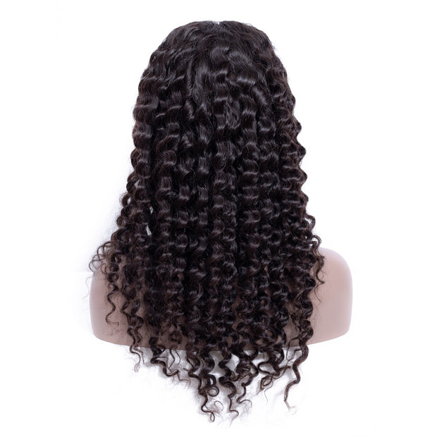 Royal Lace Front Wig 10A Deep Curly Wave Lace Front Wig  Remy Brazilian Human Hair Pre Plucked Lace Front Wigs For Black Women