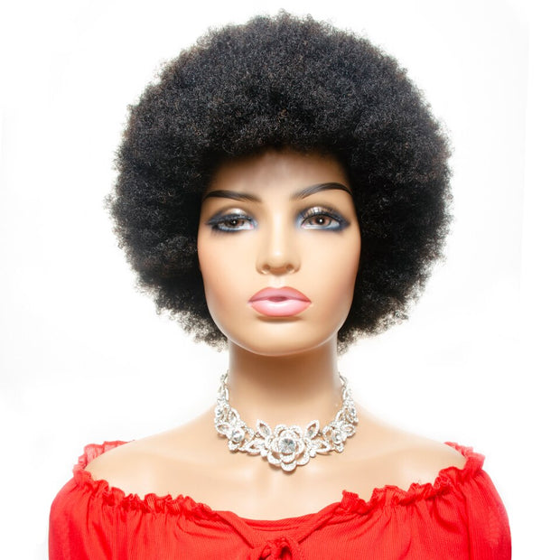 Short Afro Wig Brazilian Human Hair Wigs for Woman Remy Glueless Afro Kinky Curly Wig 150% Density Natural Color Remy Yepei Hair