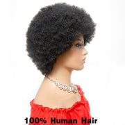 Short Afro Wig Brazilian Human Hair Wigs for Woman Remy Glueless Afro Kinky Curly Wig 150% Density Natural Color Remy Yepei Hair