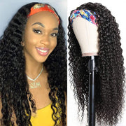 Headband Wig Human Hair Water Wave Glueless Brazilian Remy Wate Curly Headband Half Wigs For Black Women 150% 30 to 36 Inch
