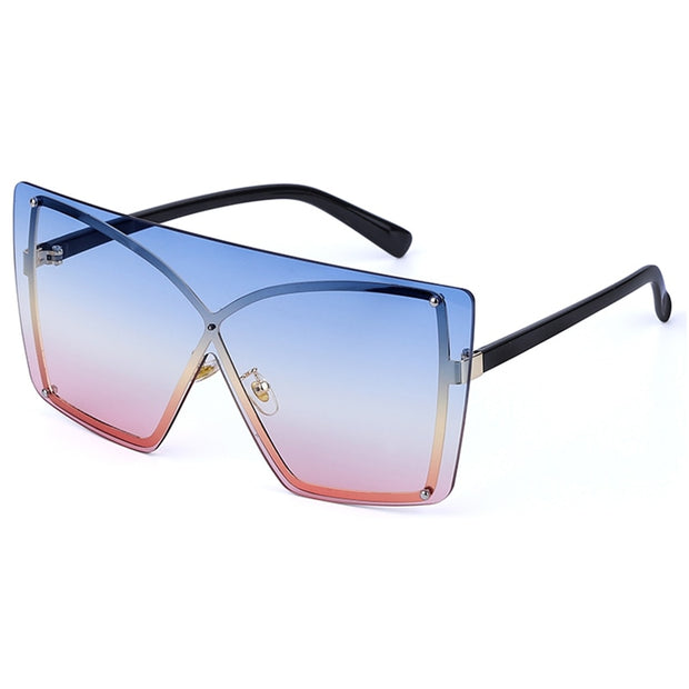 Fashion Oversized Sunglasses Women 2020 Luxury Brand  Rimless Square Sun Glasses Metal Female Shades UV400 Men Glasses Gafas