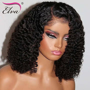 Human Hair Bob Lace Front Wig Short 13x6 Deep Part Wig Brazilian Remy Hair Kinky Curly Lace Frontal Wig 13x4 Pre Plucked Wigs