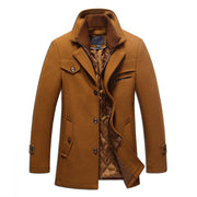 新款冬季羊毛大衣修身夹克男士休闲保暖外套夹克和外套男士豌豆大衣尺码 M-4XL 免运费