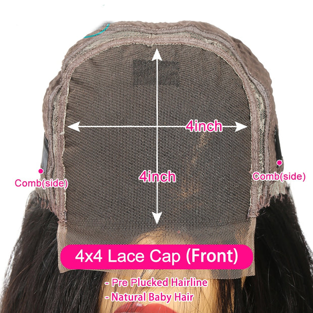 4x4 Bob Lace Closure Wig Indian Straight Human Hair for Black Women 4x1 Highlight Bob Lace Front Human Hair Wigs Blunt Cut Wig