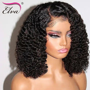 Human Hair Bob Lace Front Wig Short 13x6 Deep Part Wig Brazilian Remy Hair Kinky Curly Lace Frontal Wig 13x4 Pre Plucked Wigs