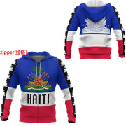 Tessffel Country Emblem Flag Caribbean Sea Haiti Island Retro Pullover Men/Women Tracksuit Jacket 3Dprint Streetwear Hoodies A-4