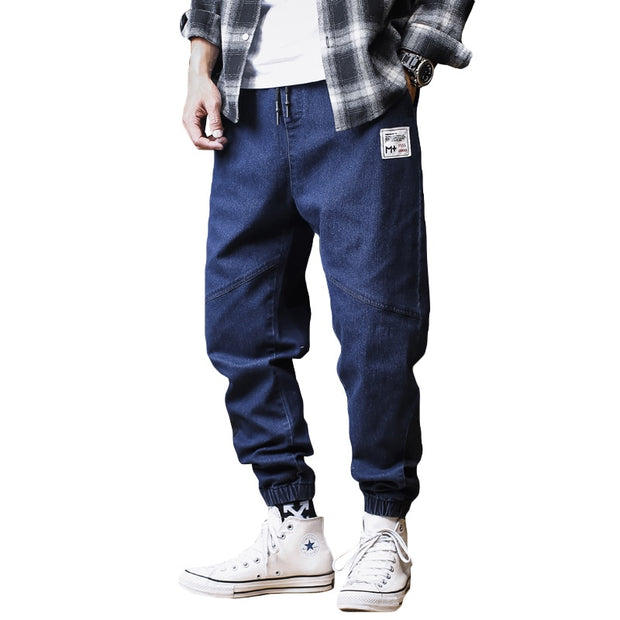 Jeans grande taille hommes pantalons de jogging amples Streetwear Harem Jeans Cargo pantalon cheville longueur Denim pantalon