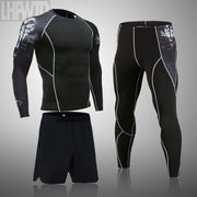 Combinaison de sport pour homme MMA rashgard homme Vêtements de sport à séchage rapide Vêtements de compression Kit d'entraînement de fitness Sous-vêtement thermique leggings