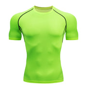T-shirts de Compression de course à pied pour hommes maillot de Football à séchage rapide Fitness vêtements de Sport serrés Gym Sport chemise à manches courtes respirant