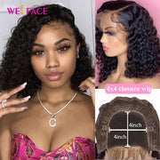27 Short curly Honey Blonde Bob Wig Lace Front Human Hair Wigs Brazilian kinky curly Lace Closure Frontal wig For Black Women
