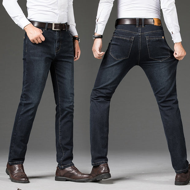 Cotton Men&#39;s Jeans Denim Pants Brand Classic Clothes Overalls Straight Trousers for Men Black Oversize Large Size 35 40 42 44 46