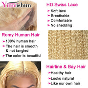 Kinky Curly Wig Blonde Bob Wig Brazilian 13x4 Lace Frontal Human Hair Wigs Blonde Curly Human Hair Wig With Frontal Yimeishun