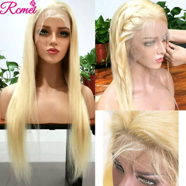 13x4 38 40 613 Blonde Lace Front Human Hair Wigs Straight 613 Transparent HD Lace Frontal Wig With Baby Hair Brazilian Remy 150%