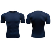 Men&#39;s Running Compression Tshirts Quick Dry Soccer Jersey Fitness Tight Sportswear Gym Sport Short Sleeve Shirt Breathable