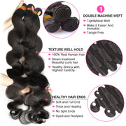 Body Wave Bundles Brazilian Hair Weave Bundles 3 4 Remy Hair Extensions 30 Inch Natural Color Loose Wave 100% Human Hair Bundles