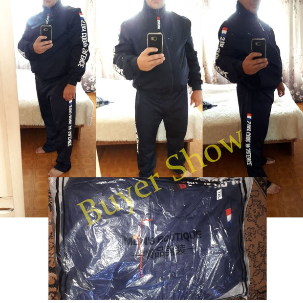 M-9XL Large Size Tracksuit Set Men Autumn Spring Sportwear Men Zipper Coat Pants 2 Piece Sets Sweat Suit Sporting Fitness Sets