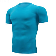 Quick Dry Running Men&#39;s Compression T-shirt Breathable Football Suit Fitness Tight Sportswear Riding Short Sleeve Shirt Workout