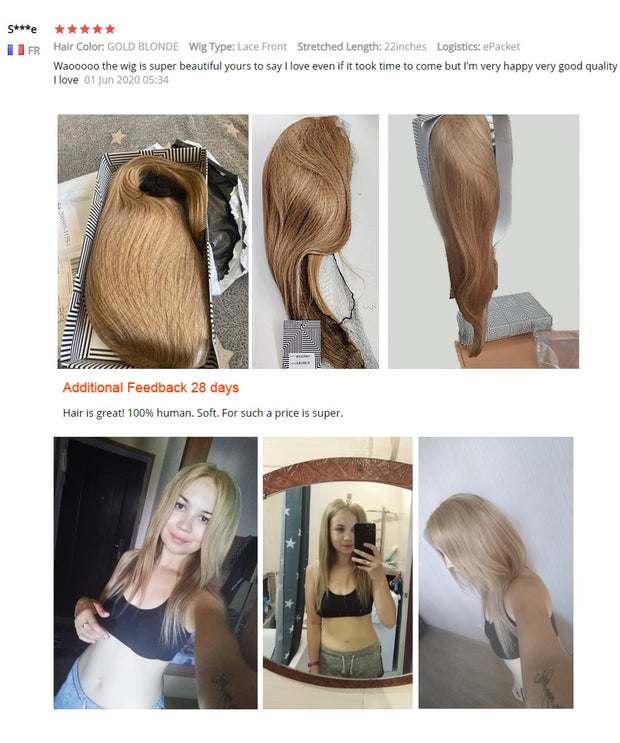 Perruques de cheveux humains lisses perruque avant de dentelle blonde pour les femmes droites Bob perruque 4X4 fermeture de dentelle or perruques brésiliennes orange cosplay perruques