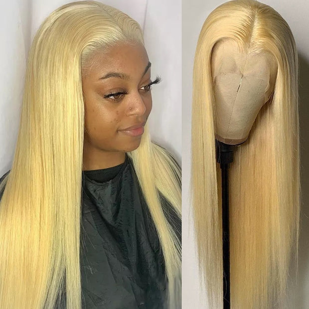 613 Lace Frontal Wig 30 Inch Pre Plucked Glueless Bone Straight Colored Honey Blonde Lace Front Wig Human Hair Wigs For Women