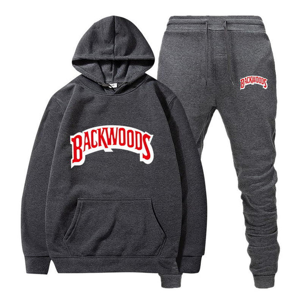 时尚品牌Backwoods男士套装抓绒卫衣裤子加厚保暖运动服运动服连帽运动服男卫衣运动服
