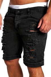Hommes Denim Chino Mode Shorts Lavé Denim Garçon Maigre Piste Court Hommes Jeans Shorts Homme Détruit Déchiré Jeans Plus La Taille